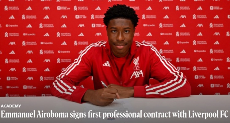 开云官网-利物浦官方宣布18岁后卫艾罗博马签署首份职业合约